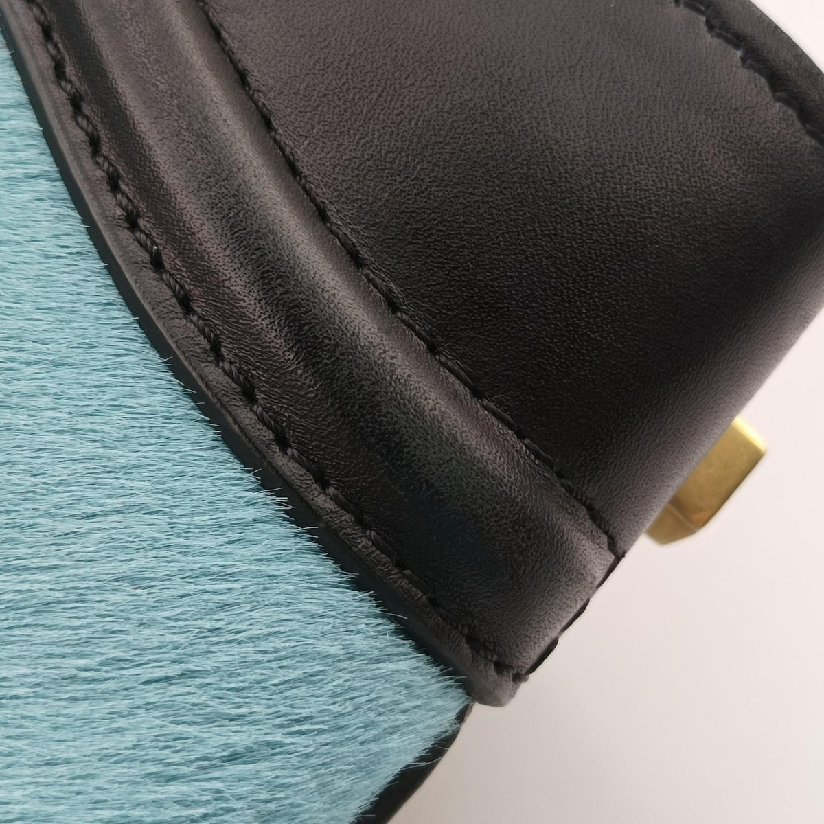 Vintage Celine Luggage Mini Shopper Blue Leather×Ponyhair  handbag | stylenewstar