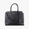 Pre-owned Prada Monochrome Black SAFFIANO Leather 1BA113 shoulderbag | stylenewstar