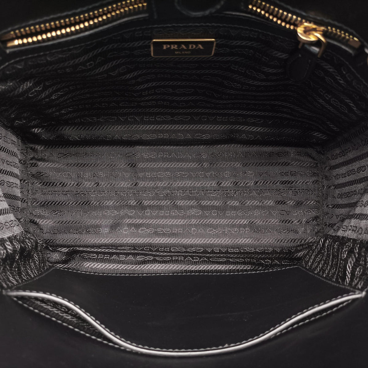 Pre-owned Prada Monochrome Black SAFFIANO Leather 1BA113 shoulderbag | stylenewstar