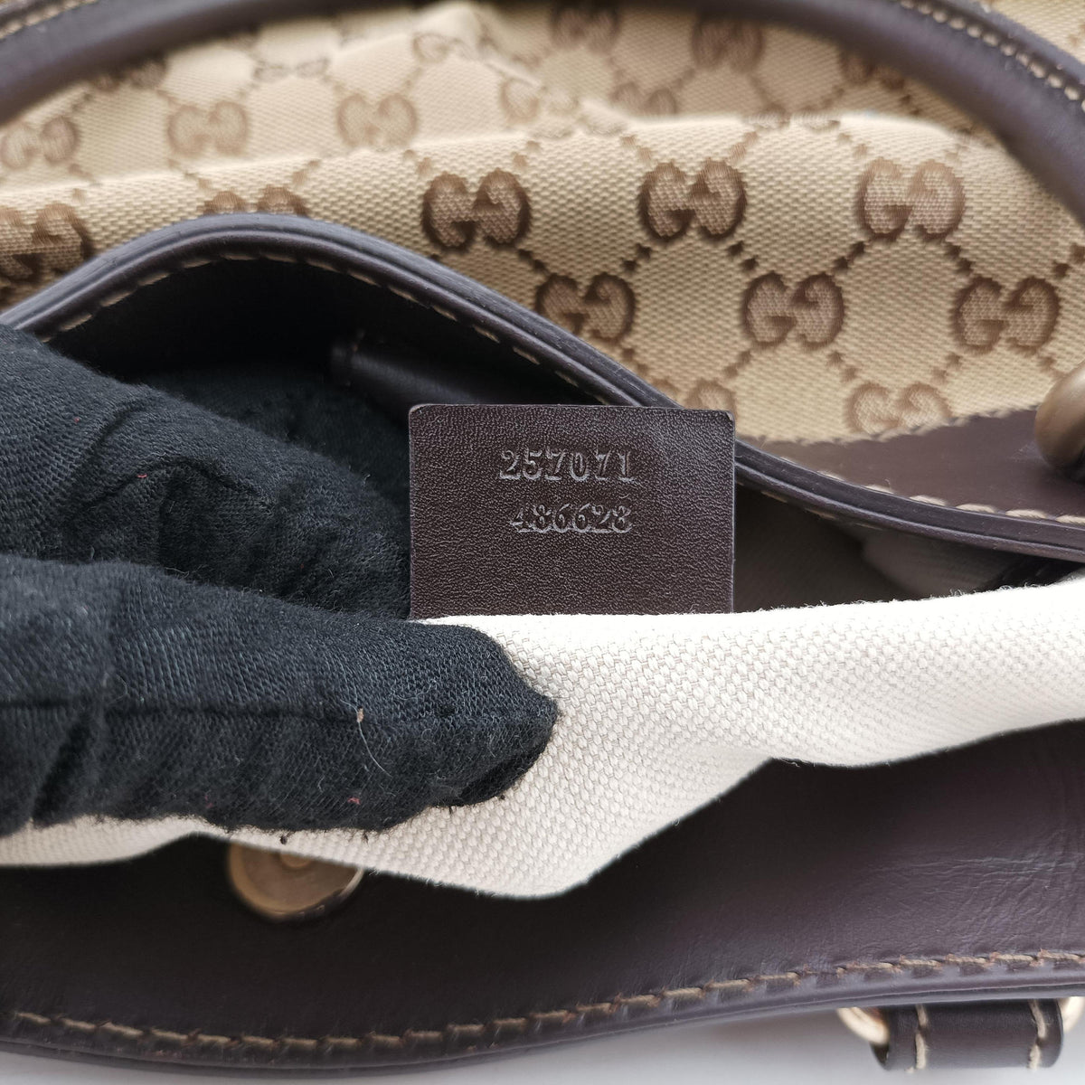 Lovely Brown Canvas×Leather 257071 C8375750ラブリー ブラウン キャンバス×レザー 257071 C8375750