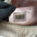 Pre-owned Fendi Zucchino Glitter Logo Silver canvas 8BL068 handbag | stylenewstar