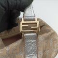 Pre-owned Fendi Zucchino Glitter Logo Silver canvas 8BL068 handbag | stylenewstar