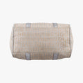 Pre-owned Fendi Zucchino Glitter Logo Silver canvas 8BL068 handbag | stylenewstar