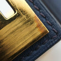 Pre-owned Hermes Collier de Chien Blue×golden Leather × GP  bangle/wristband | stylenewstar