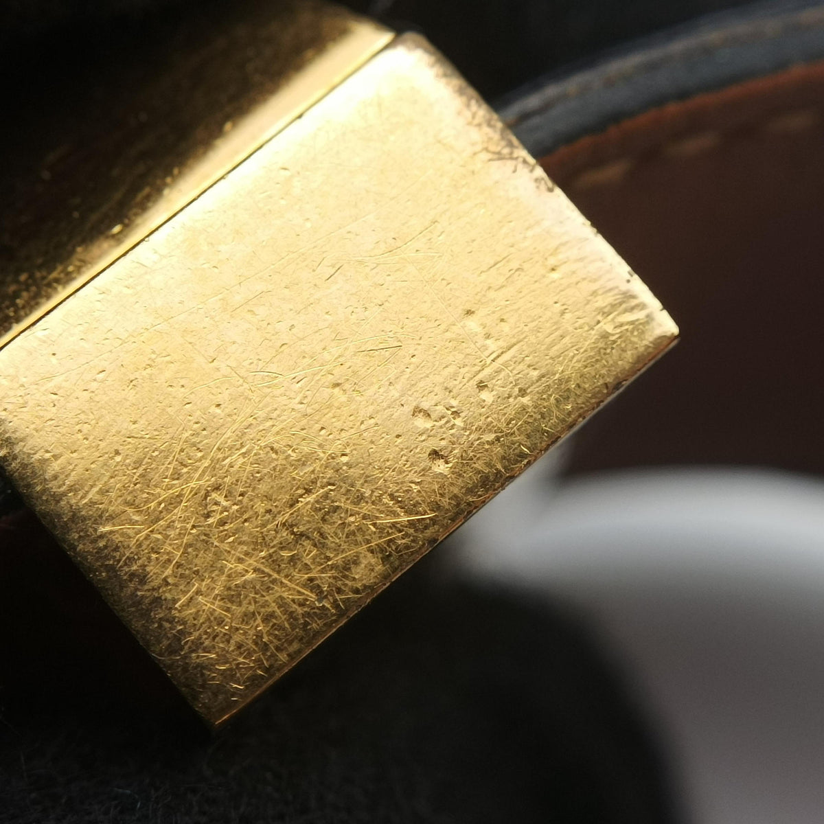 Pre-owned Hermes Collier de Chien Blue×golden Leather × GP  bangle/wristband | stylenewstar