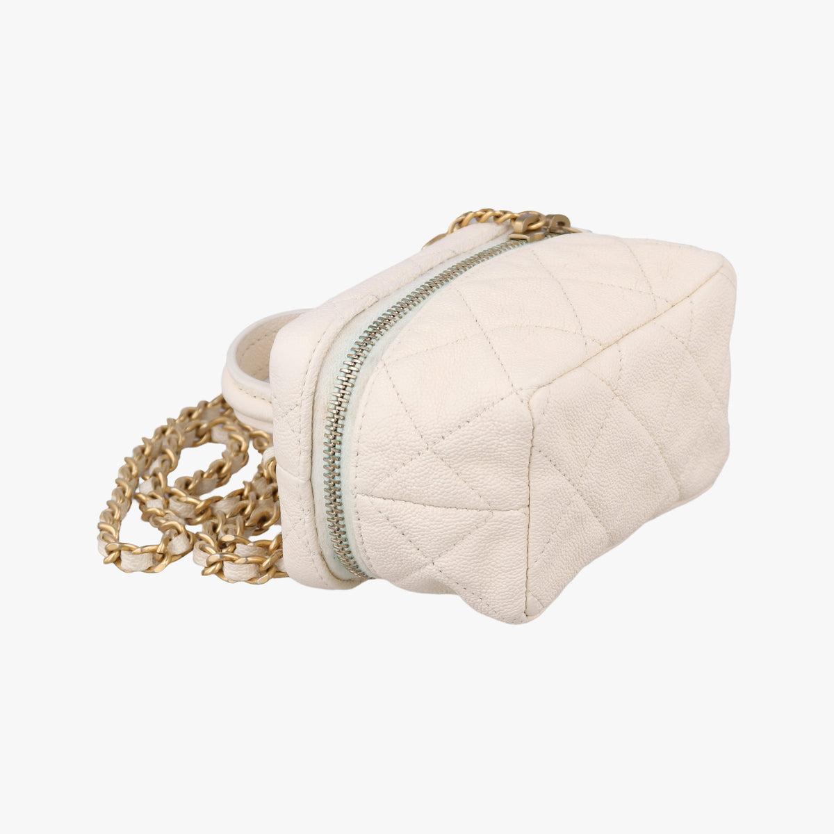 Micro Vanity Case White caviar skin AP2194 31208948マトラッセ ミニバニティ ジップアラウンド ホワイト キャビアスキン AP2194 31208948