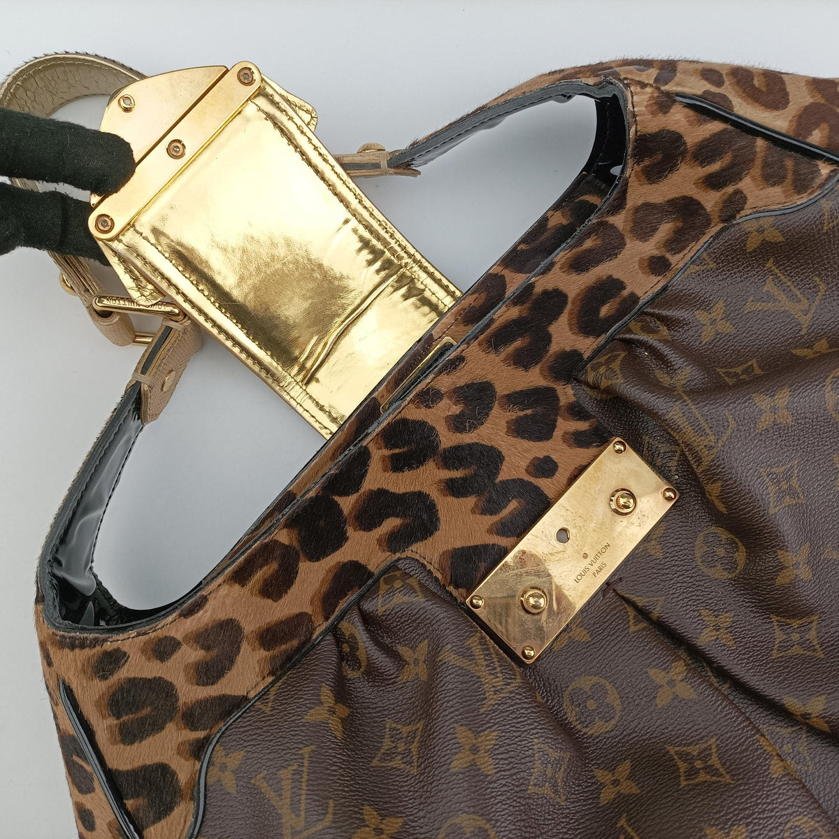Leopard Polly Monogram Leopard Python leather×pony M95282 AR1006ヒョウ ポリー モノグラム レオパード パイソンレザー×ハラコ M95282 AR1006