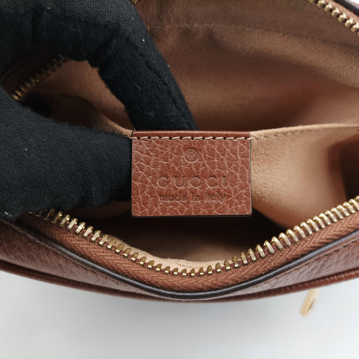 Secondhand Gucci OPHIDIA Blue×Black Denim×leather 517350 shoulderbag | stylenewstar