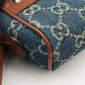 Secondhand Gucci OPHIDIA Blue×Black Denim×leather 517350 shoulderbag | stylenewstar