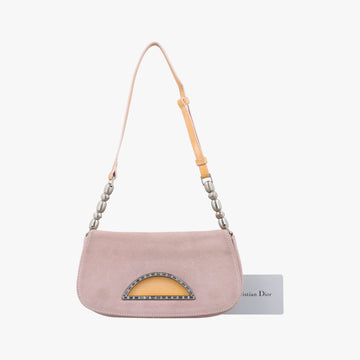 Secondhand Christian Dior Marispearl Pink Suede  shoulderbag | stylenewstar
