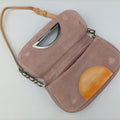 Secondhand Christian Dior Marispearl Pink Suede  shoulderbag | stylenewstar