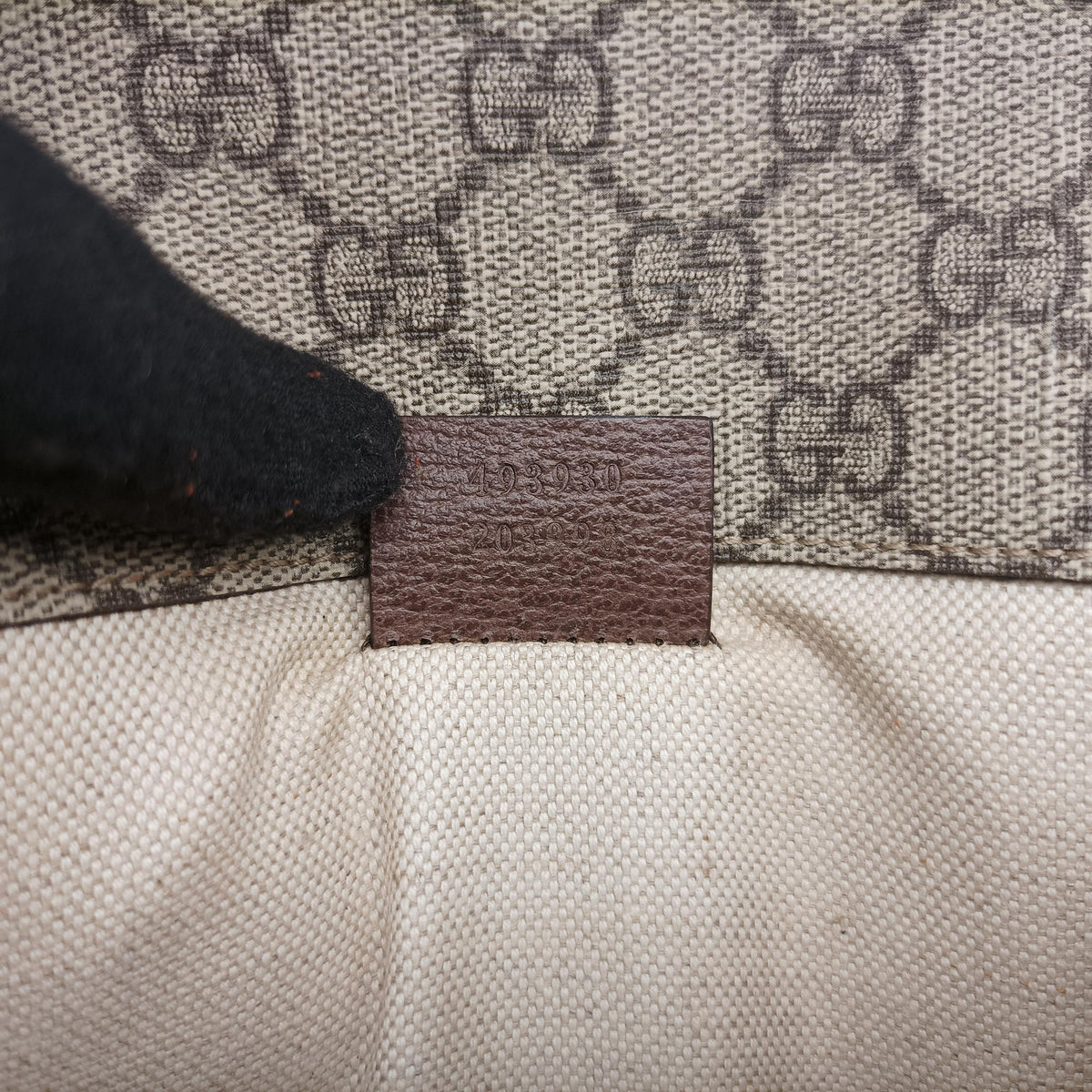 NEO VINTAGE GG Supreme beige×Brown PVC coated canvas×Leather 493930 H028447112ネオ ヴィンテージ GGスプリーム ベージュ×ブラウン PVCコーティングキャンバス×レザー 493930 H028447112
