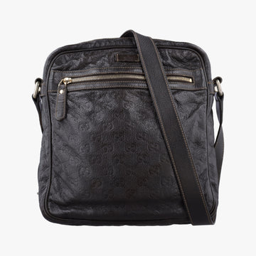 Pre-owned Gucci Guccissima Messenger Brown leather 201448 shoulderbag | stylenewstar