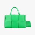 Pre-owned Bottega Veneta THE ARCO Tote Medium Green lambskin  handbag | stylenewstar