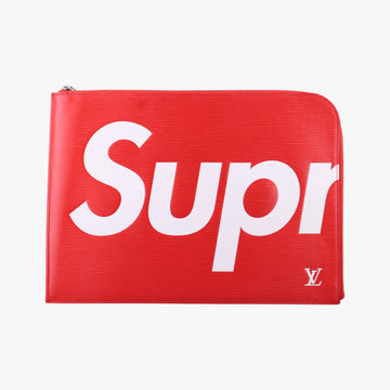 Vintage Louis Vuitton Pochette Jour GM Supreme Collaboration ROUGE×white epi M67722 clutchbag | stylenewstar
