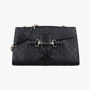 Emily Black Leather 295402 G018196180エミリー ブラック レザー 295402 G018196180