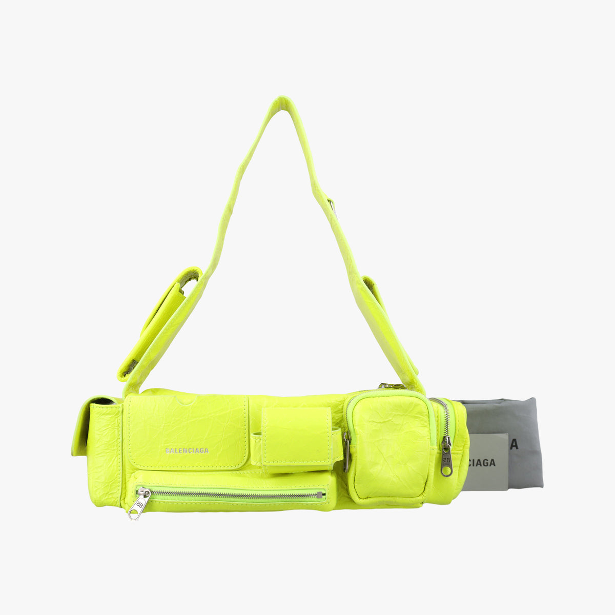 Superbusy XS Sling Bag GreenYellow leather 568008 762516.7206.O.568008スーパービジー XS スリング バッグ グリーンイエロー レザー 568008 762516.7206.O.568008