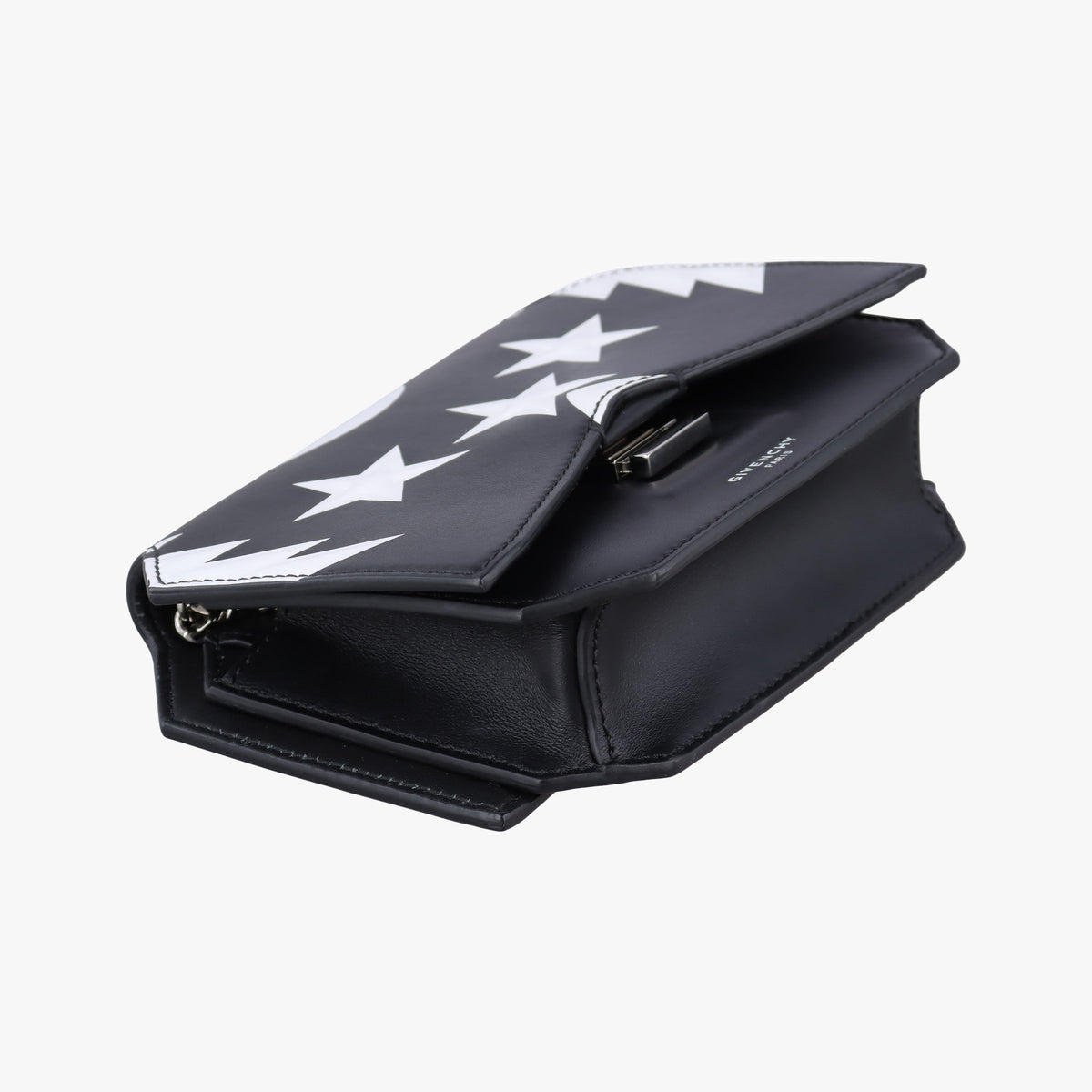 Pre-owned Givenchy Bow cut Star Black x White Leather  shoulderbag | stylenewstar