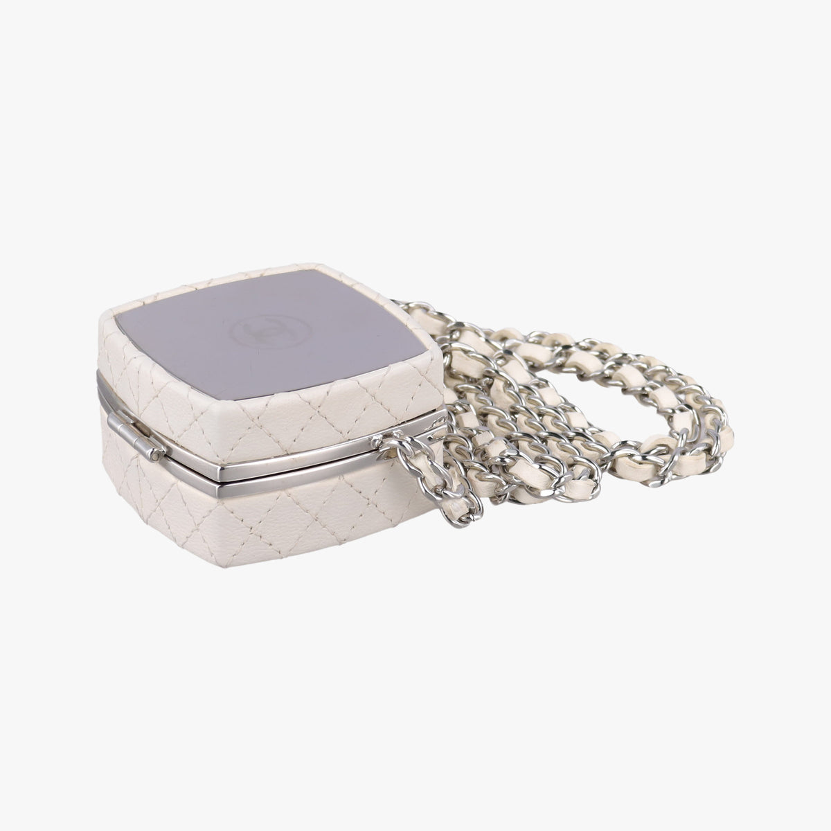 Vintage Chanel Make up box White Leather AP2425 shoulderbag | stylenewstar