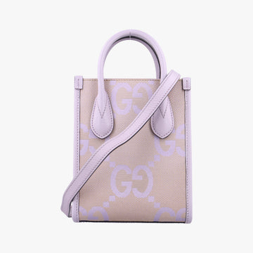 Pre-owned Gucci Jumbo GG Beige×purple canvas×leather 671623 shoulderbag | stylenewstar