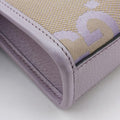 Pre-owned Gucci Jumbo GG Beige×purple canvas×leather 671623 shoulderbag | stylenewstar