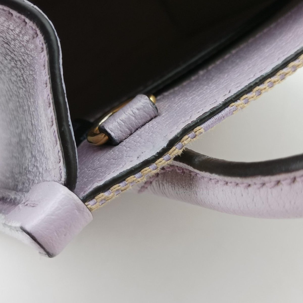 Pre-owned Gucci Jumbo GG Beige×purple canvas×leather 671623 shoulderbag | stylenewstar
