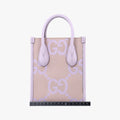 Pre-owned Gucci Jumbo GG Beige×purple canvas×leather 671623 shoulderbag | stylenewstar