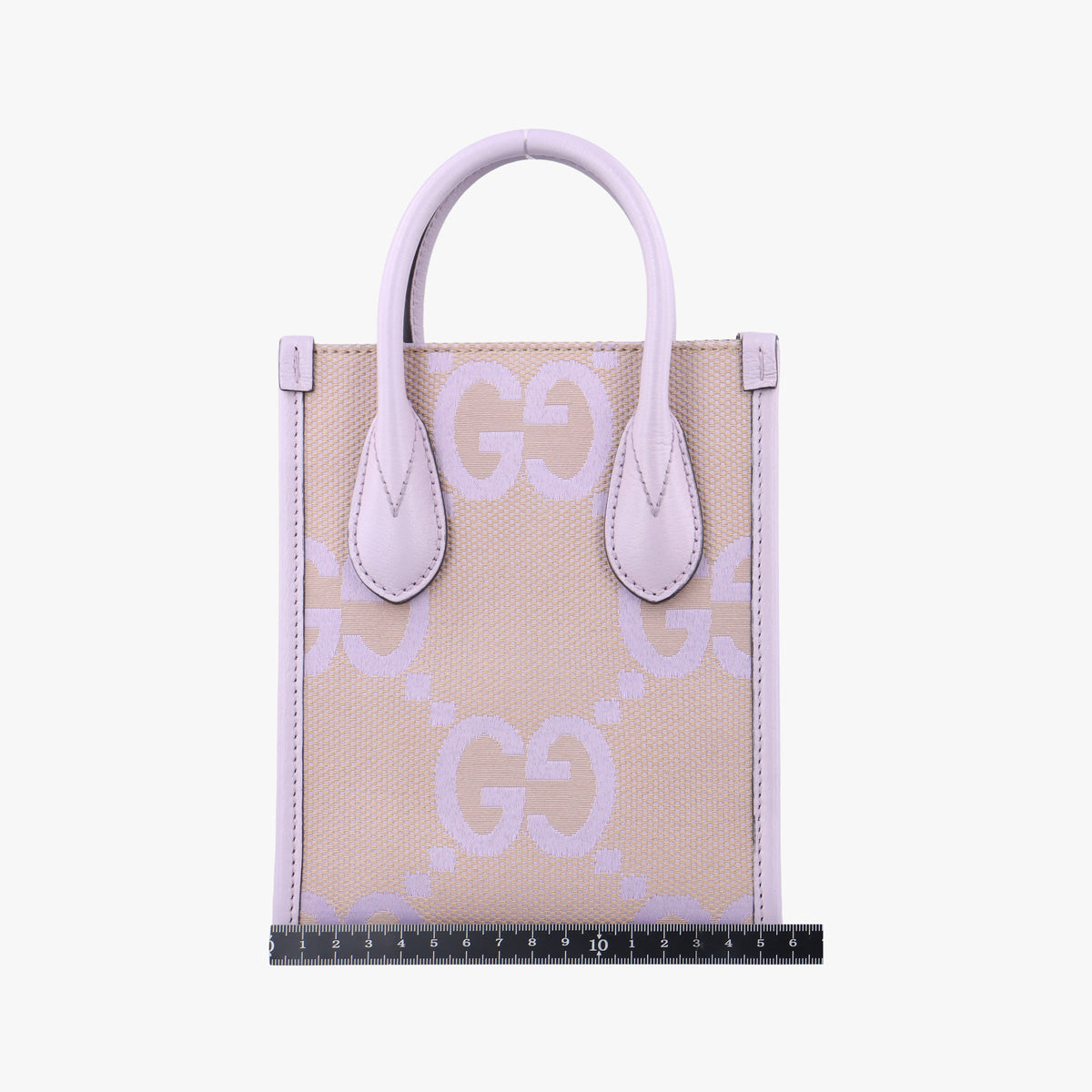 Pre-owned Gucci Jumbo GG Beige×purple canvas×leather 671623 shoulderbag | stylenewstar