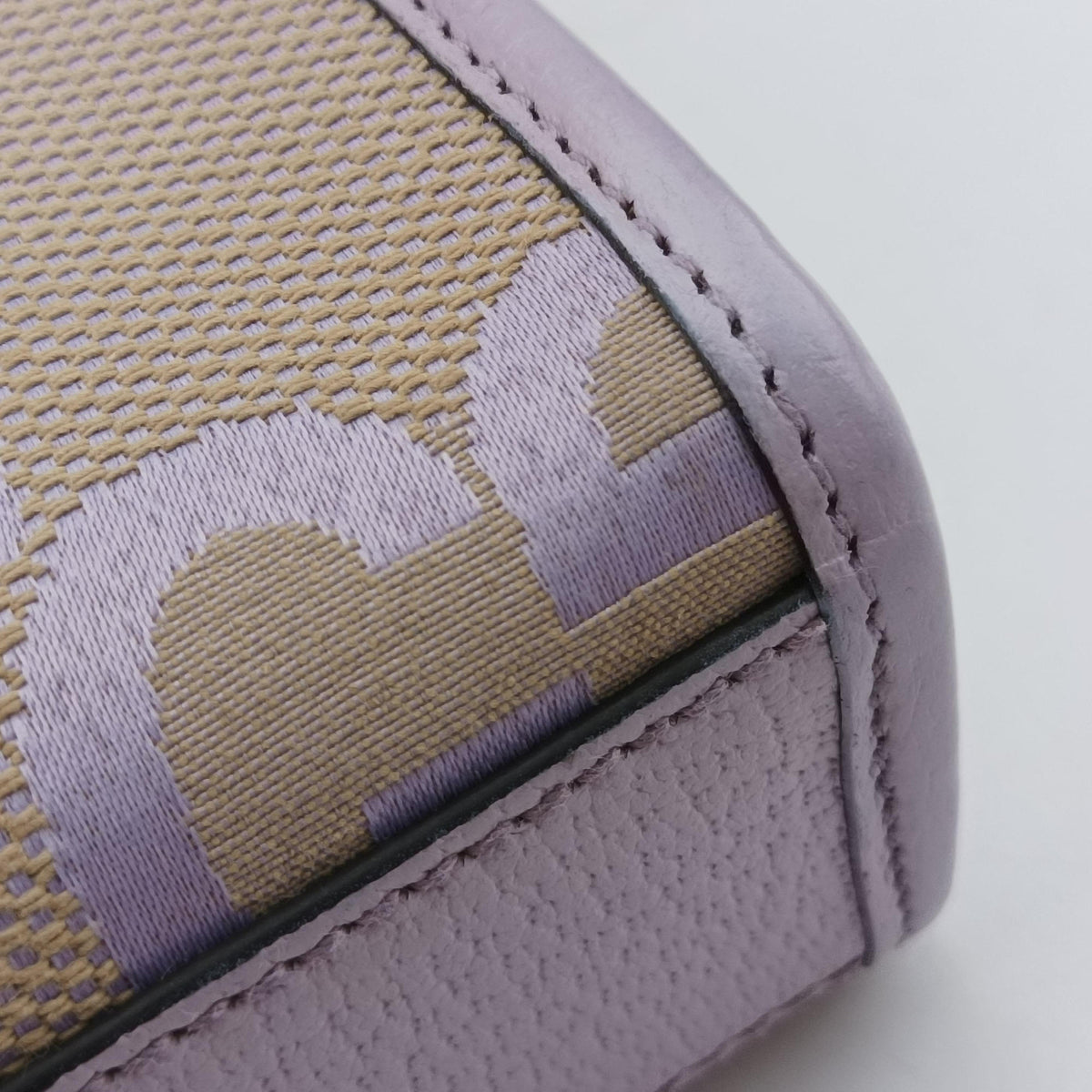 Pre-owned Gucci Jumbo GG Beige×purple canvas×leather 671623 shoulderbag | stylenewstar
