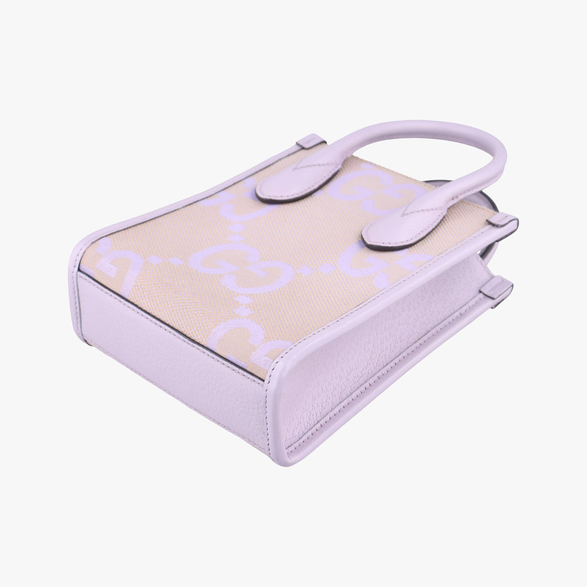 Pre-owned Gucci Jumbo GG Beige×purple canvas×leather 671623 shoulderbag | stylenewstar