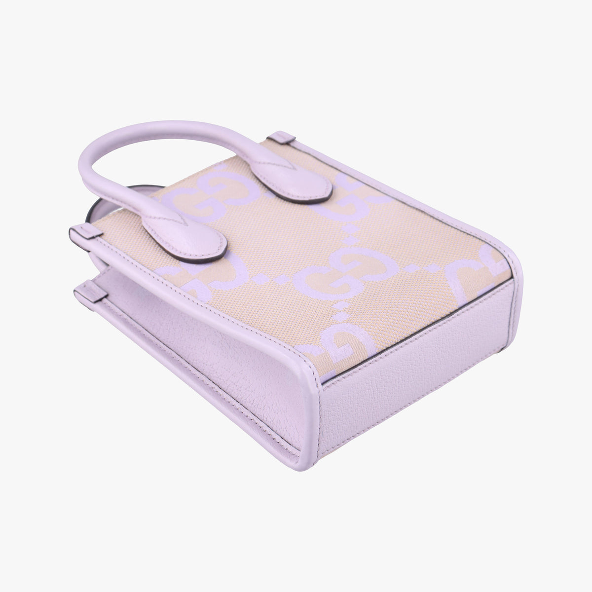 Pre-owned Gucci Jumbo GG Beige×purple canvas×leather 671623 shoulderbag | stylenewstar