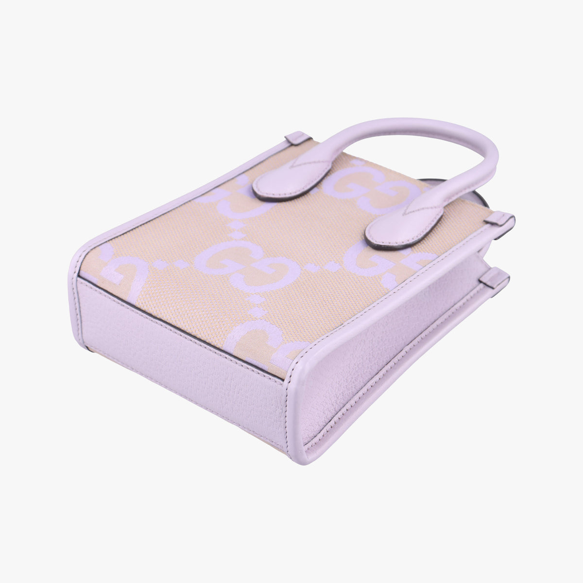 Pre-owned Gucci Jumbo GG Beige×purple canvas×leather 671623 shoulderbag | stylenewstar