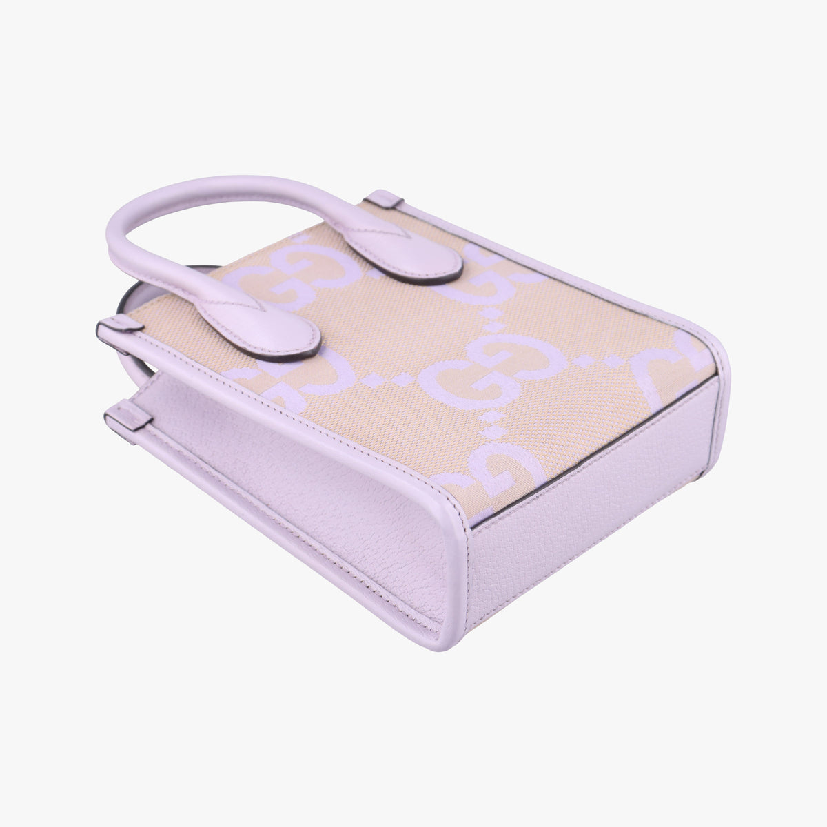 Pre-owned Gucci Jumbo GG Beige×purple canvas×leather 671623 shoulderbag | stylenewstar