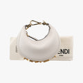 Secondhand Fendi Nano Fendigraphy White Leather 7AS089 clutchbag | stylenewstar