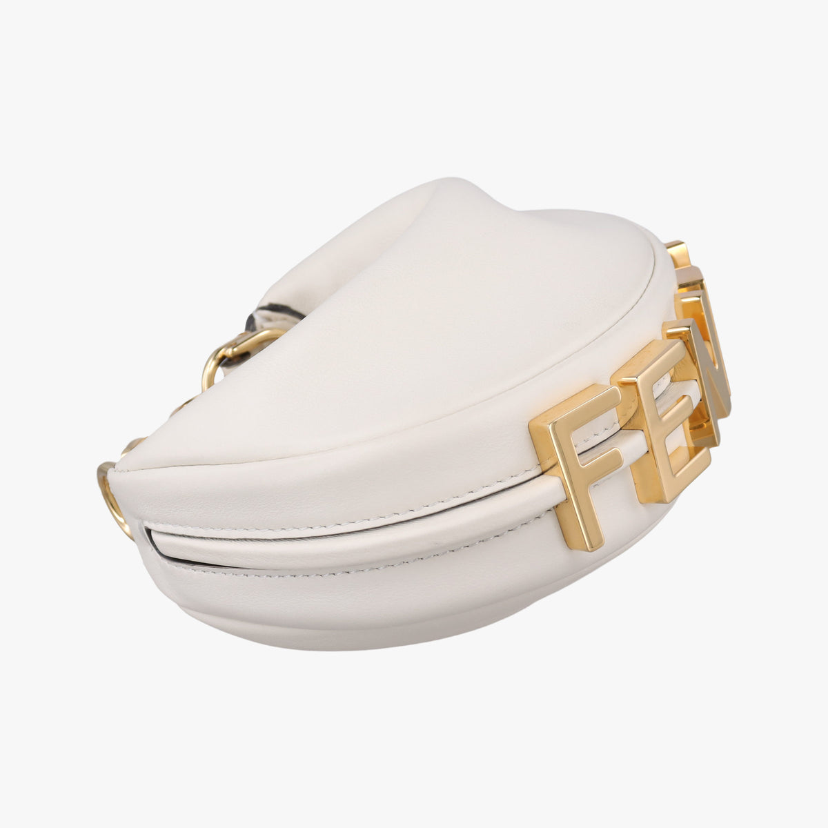 Secondhand Fendi Nano Fendigraphy White Leather 7AS089 clutchbag | stylenewstar