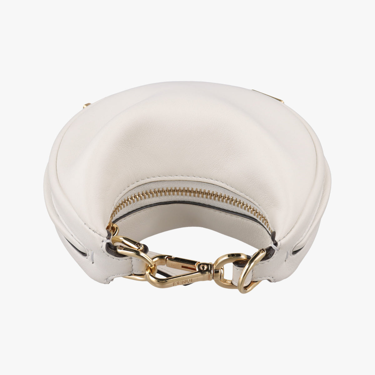 Secondhand Fendi Nano Fendigraphy White Leather 7AS089 clutchbag | stylenewstar