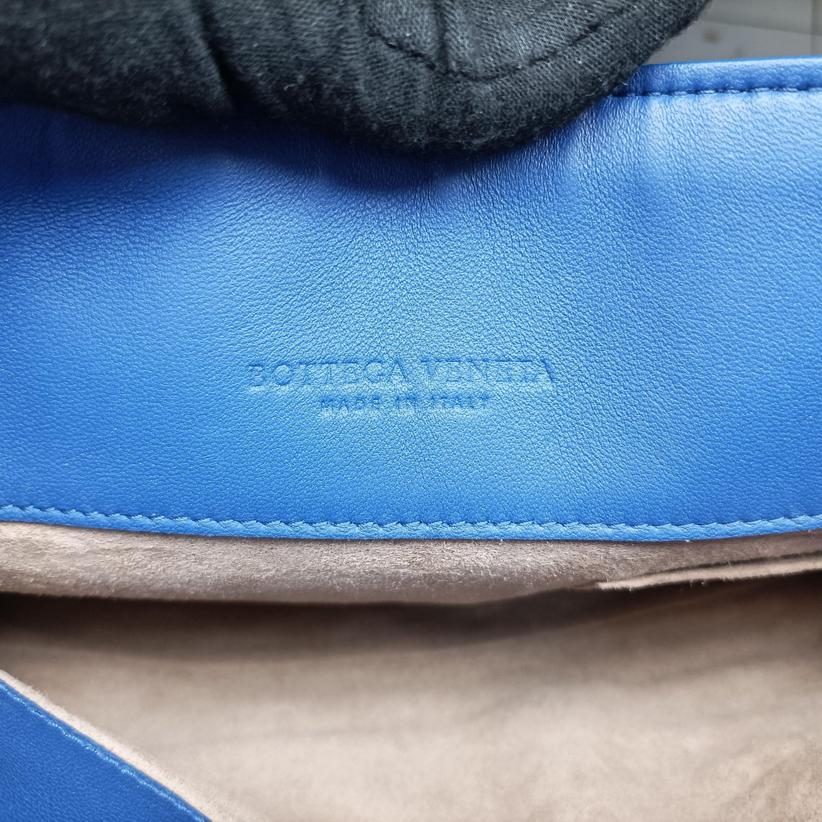 Pre-owned Bottega Veneta Intrecciato Olimpia Blue lambskin  shoulderbag | stylenewstar