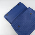 Pre-owned Bottega Veneta Intrecciato Olimpia Blue lambskin  shoulderbag | stylenewstar