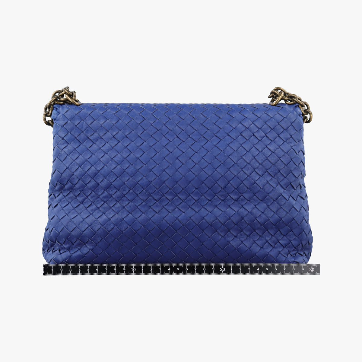 Pre-owned Bottega Veneta Intrecciato Olimpia Blue lambskin  shoulderbag | stylenewstar