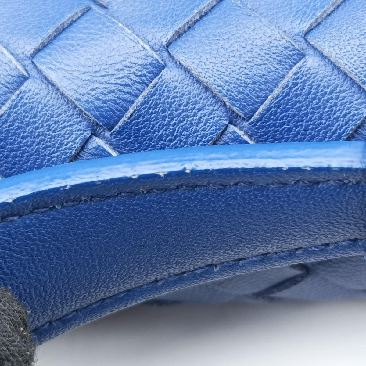 Pre-owned Bottega Veneta Intrecciato Olimpia Blue lambskin  shoulderbag | stylenewstar