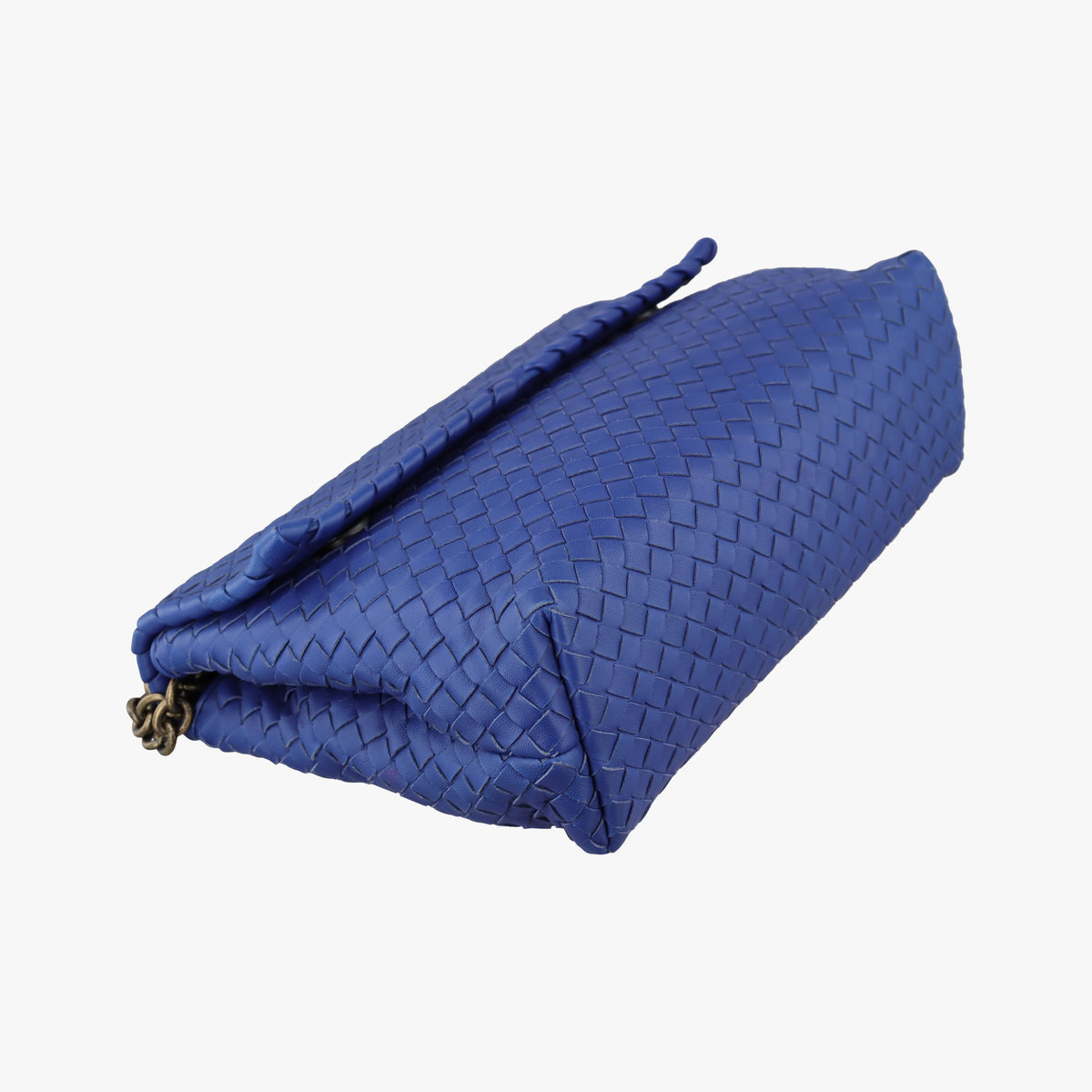 Pre-owned Bottega Veneta Intrecciato Olimpia Blue lambskin  shoulderbag | stylenewstar
