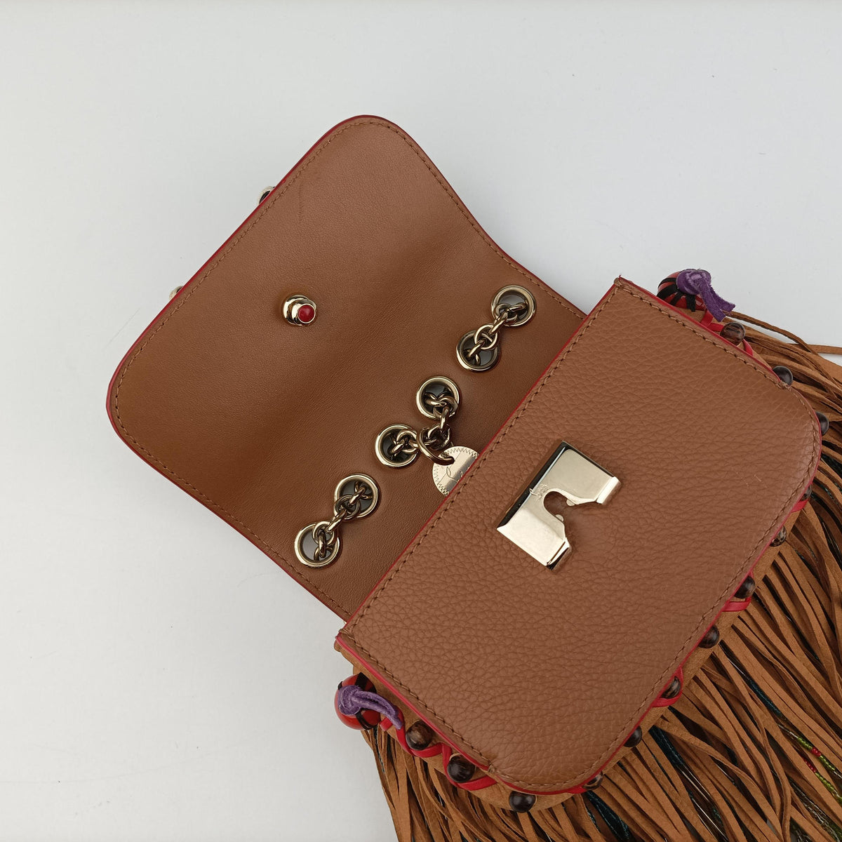 Pre-owned Christian Louboutin Sweet Charity Brown Leather  shoulderbag | stylenewstar