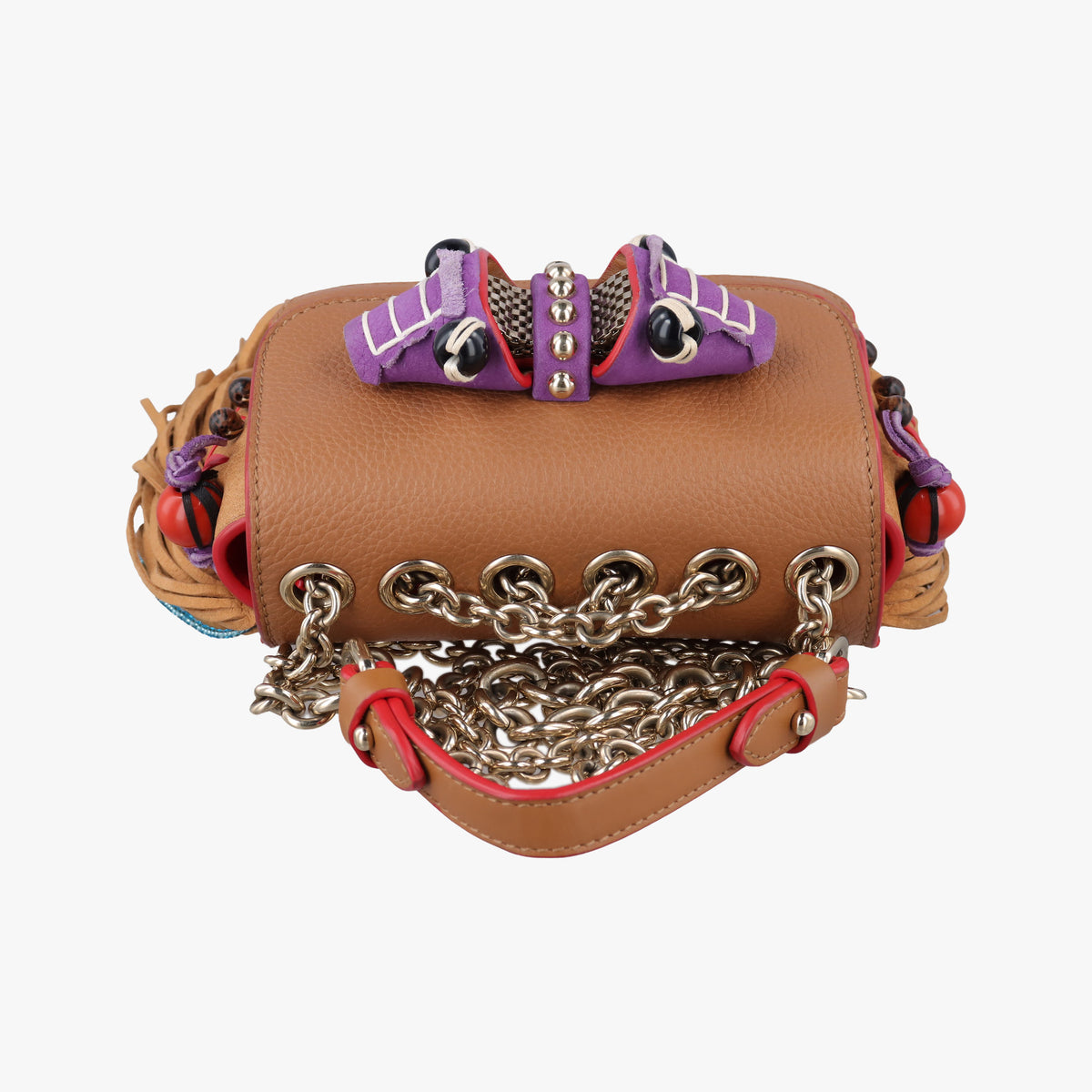 Pre-owned Christian Louboutin Sweet Charity Brown Leather  shoulderbag | stylenewstar