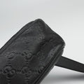 Pre-owned Gucci Guccissima Messenger Black Leather 201448 shoulderbag | stylenewstar