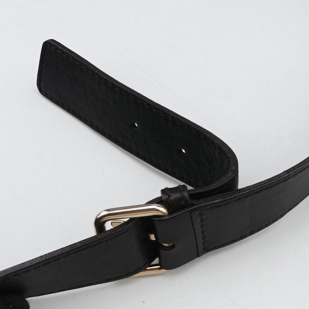 Pre-owned Gucci Guccissima Messenger Black Leather 201448 shoulderbag | stylenewstar