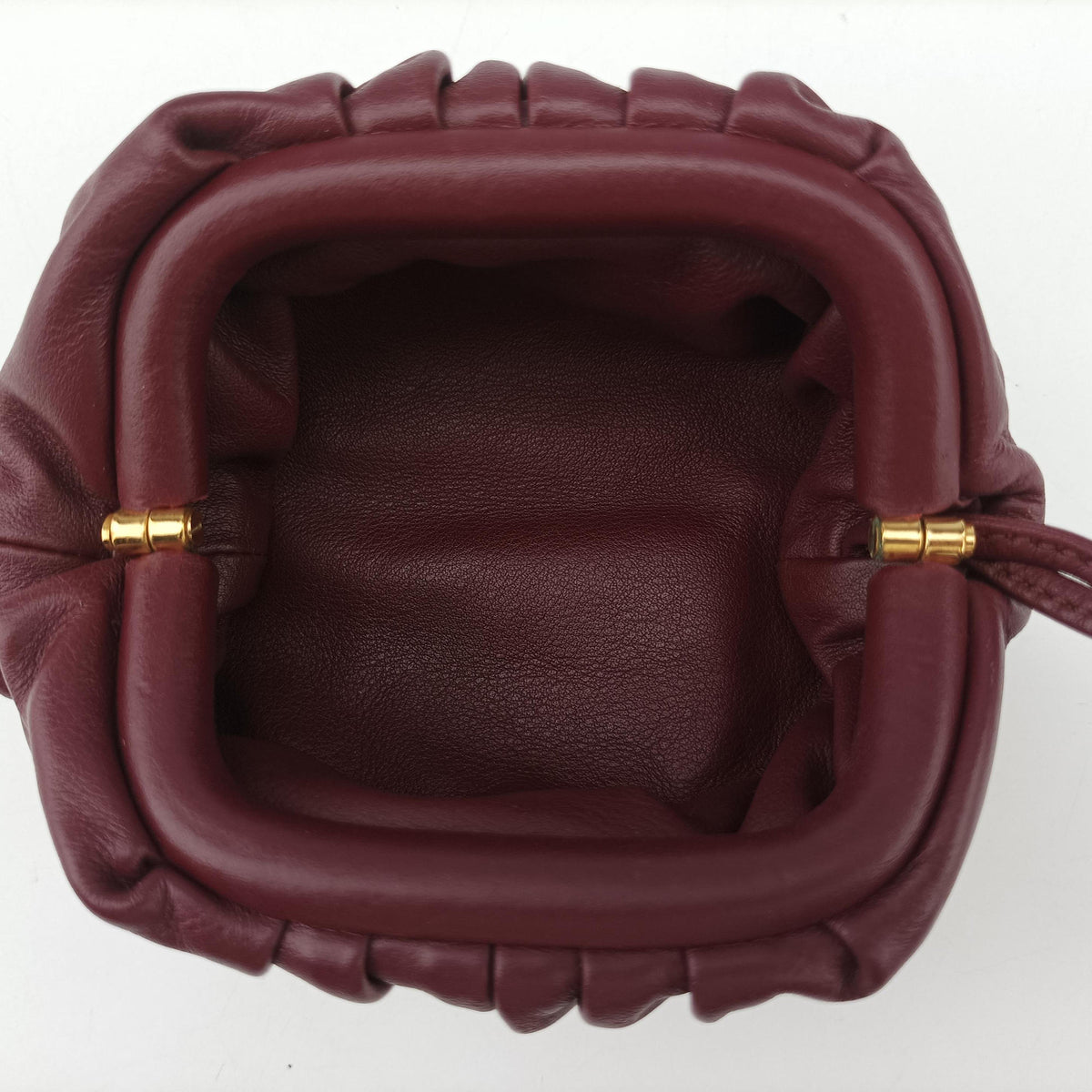 Pre-owned Bottega Veneta The Porch Burgundy lambskin  handbag | stylenewstar