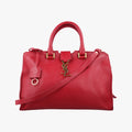 Pre-owned Yves Saint Laurent Baby Cabas Red Leather 394461 shoulderbag | stylenewstar