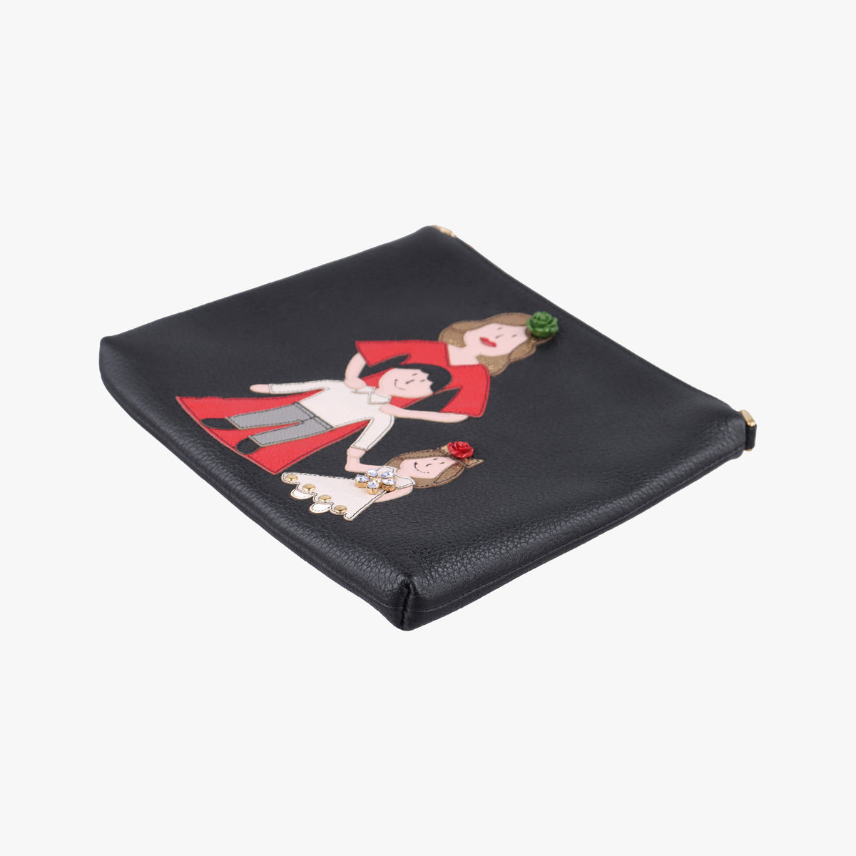 Vintage Dolce & Gabbana Family Patch Black Leather  shoulderbag | stylenewstar