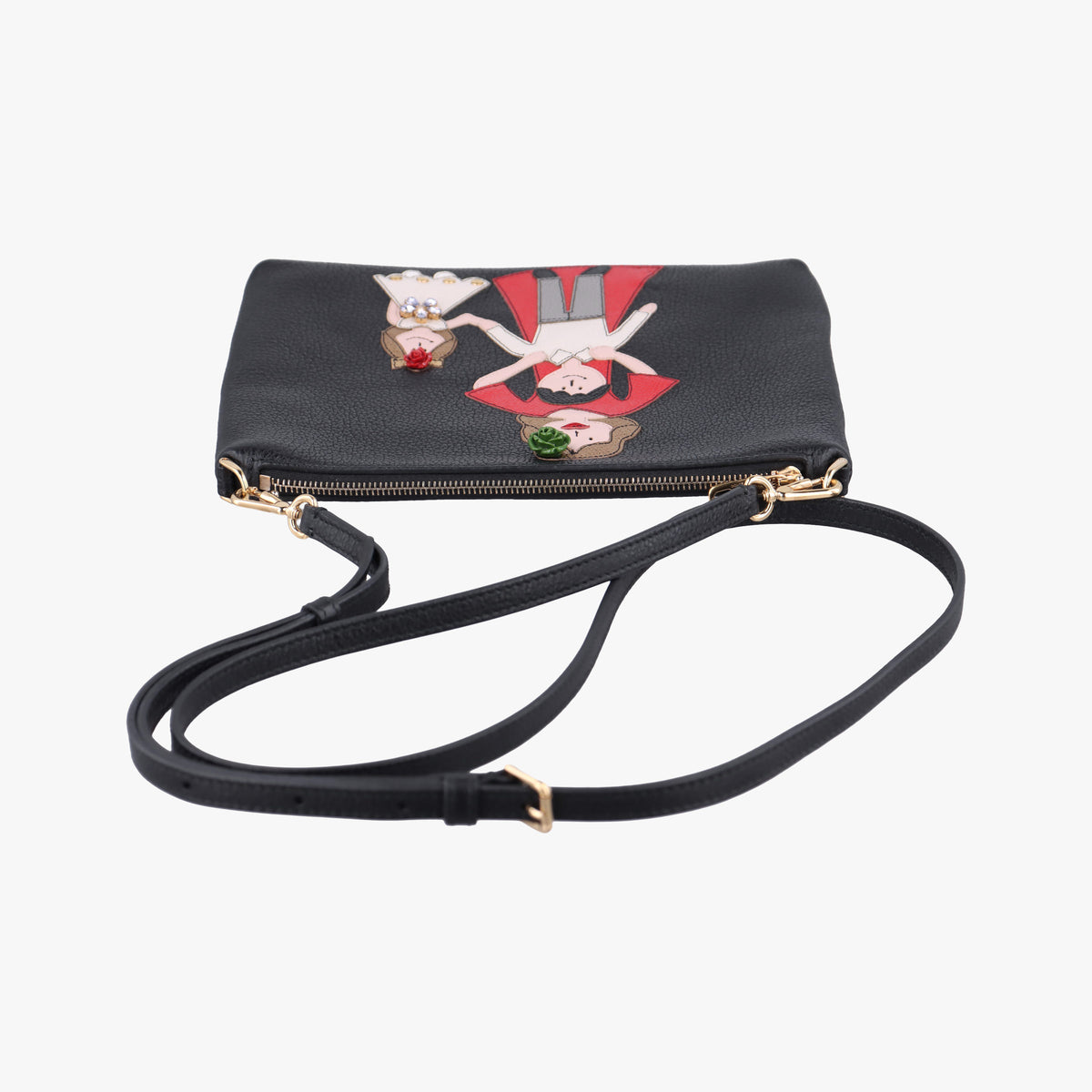 Vintage Dolce & Gabbana Family Patch Black Leather  shoulderbag | stylenewstar