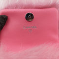 Secondhand Chanel CC Hook Card Holder Pink Shearling AP2397 handbag | stylenewstar